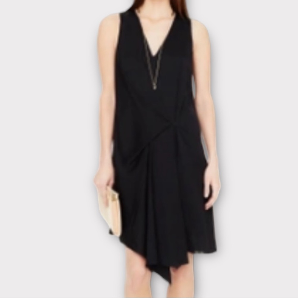 Club Monaco Women’s Thora Dress Size 0 Draped Ruching Witchy Soot Goth Y2K NWT